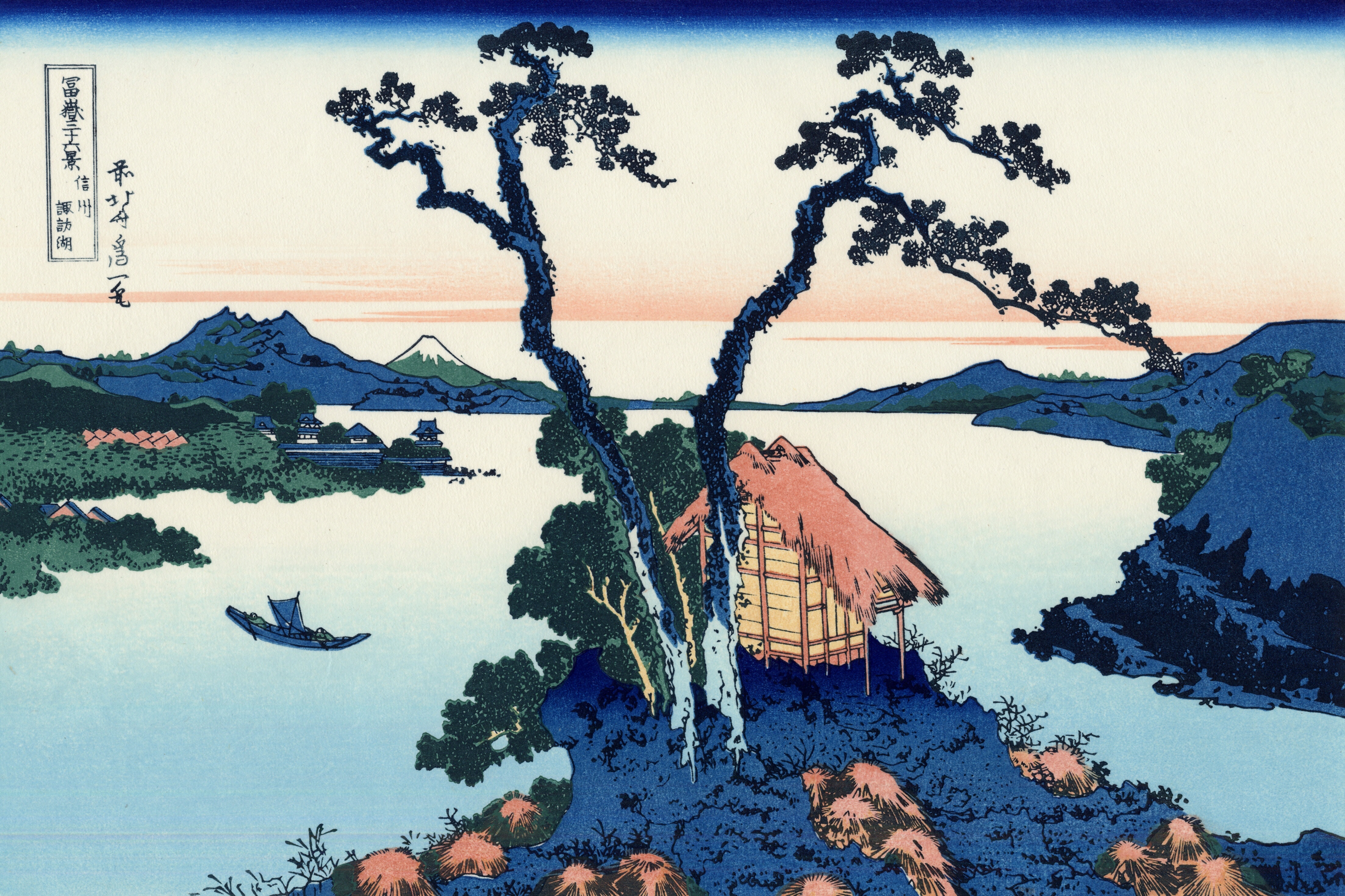 《富岳三十六景之信州诹访湖》葛饰北斋作品介绍及画作含义/创作背景