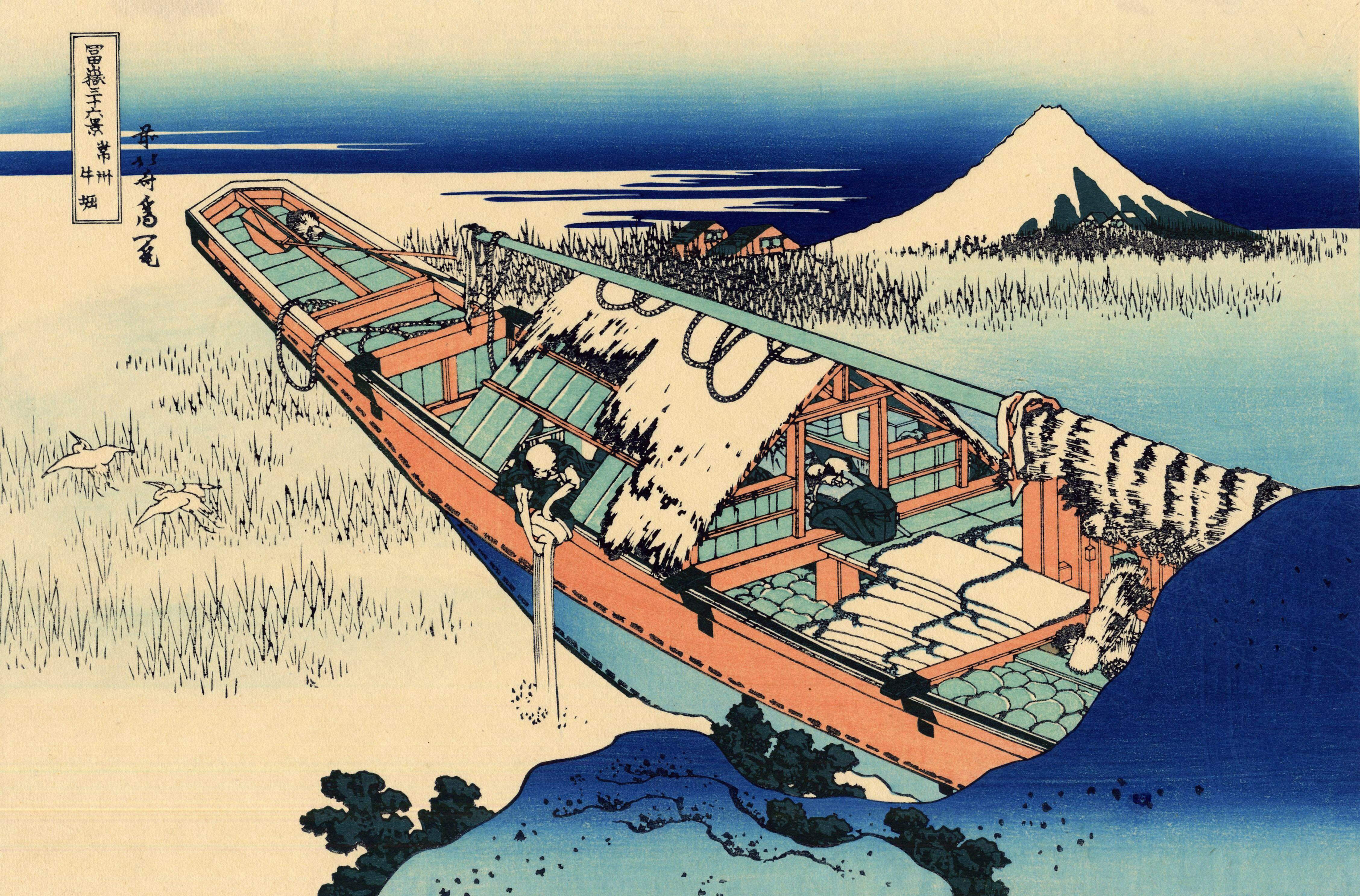 《富岳三十六景之常州牛堀》美术画作介绍