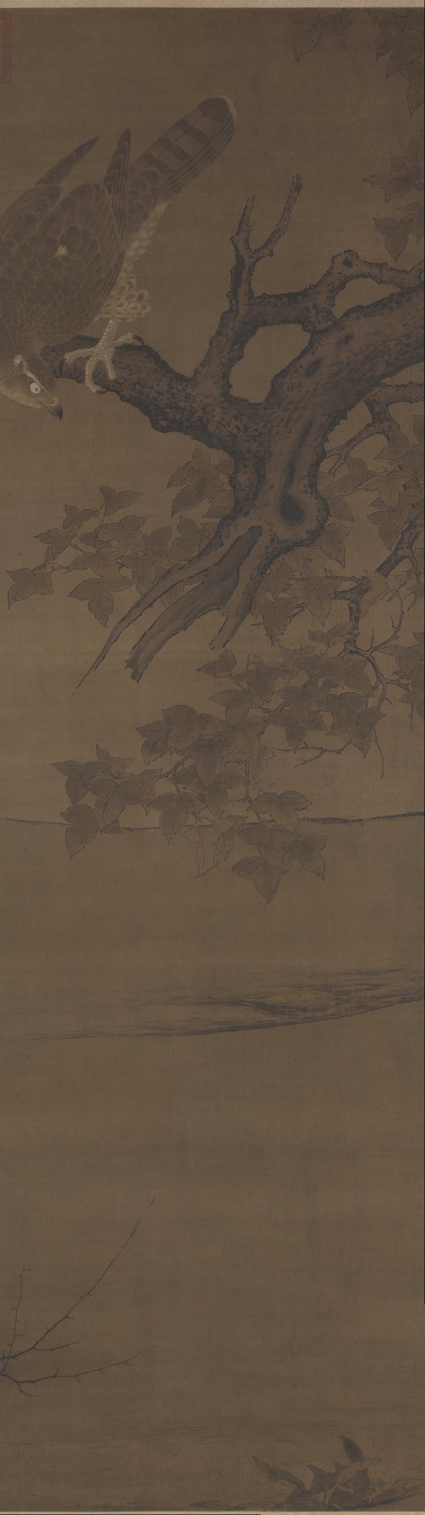 《枫鹰雉鸡图2》美术画作介绍