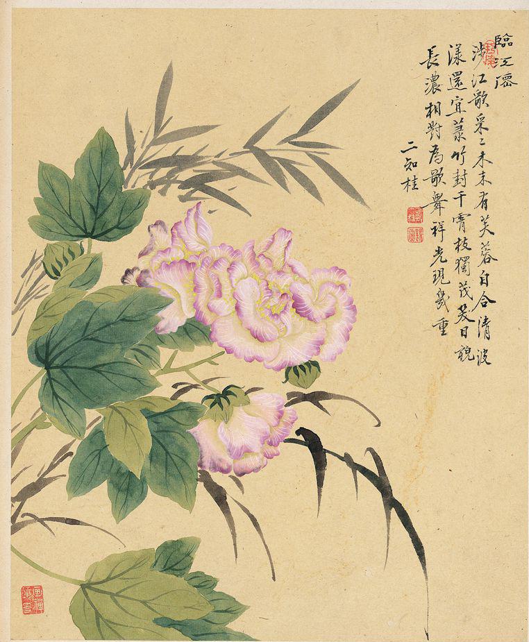 《芙蓉竹子图》美术画作介绍